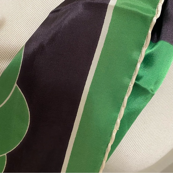 Vintage Geometric Floral with Fringe Silk Scarf/Wrap - Excellent Condition - Picture 5 of 5